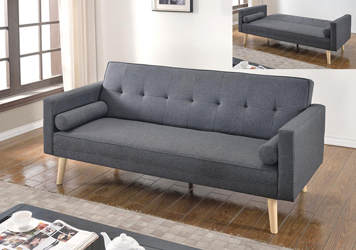 Paris Linen Sofa Bed Available In Grey Or Dark Grey Fabric - Click Image to Close